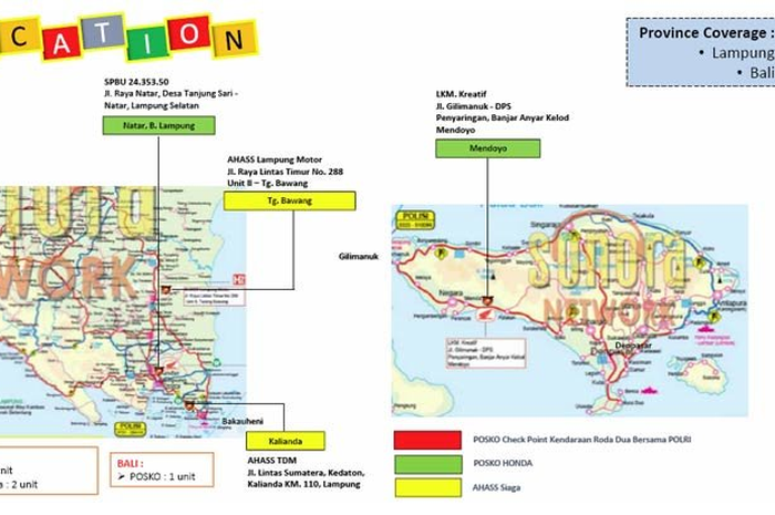 Dari 13 Juli sampai 19 Juli Posko Mudik Honda akan beroperasi. Posko Honda akan buka 24 jam. Posko Mudik Honda ada 16 titik