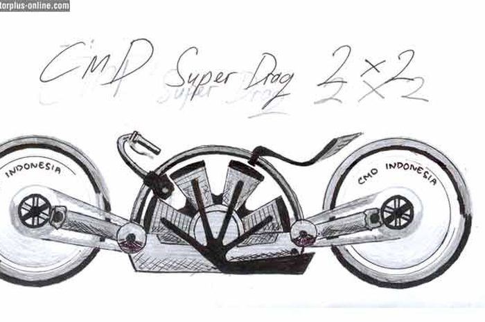 Chamid punya ide liar. Ia ingin menciptakan motor 2X2 alias dua roda bergerak dengan model mesin 4 silinder ala kipas. Kapasitas lumayan gambot, 1.600 cc. “Mungkin baru diproduksi massal pada 2030 nanti. Didesain khusus untuk balap lurus, model silin
