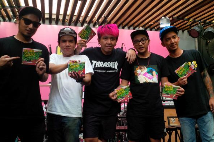 Pee Wee Gaskins ketika di konfrensi pers 10 maret lalu launching album terbaru di Beer Brother, Kemang, Jakarta Selatan.