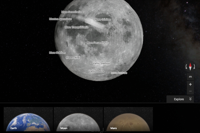 Mengunjungi Mars dan Bulan Melalui Layanan Google Maps