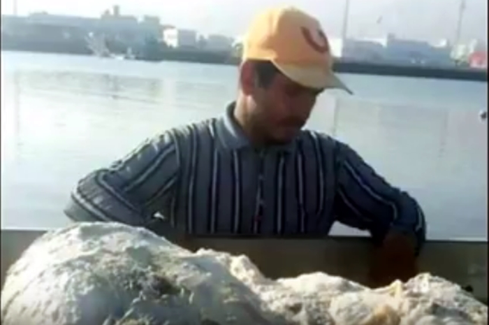Nelayan ini menemukan muntahan paus sperma senilai Rp33,7 miliar. (Foto: Youtube)