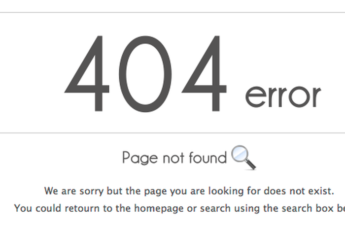 404 Not Found Error 