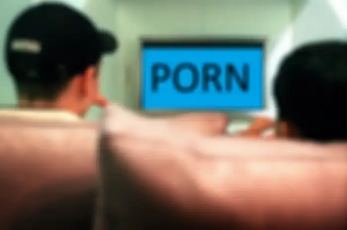 Ilustrasi menonton film porno