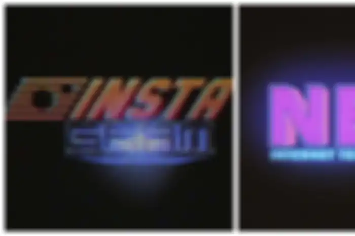 Desain logo berbagai brand di internet dengan gaya retro 80-an