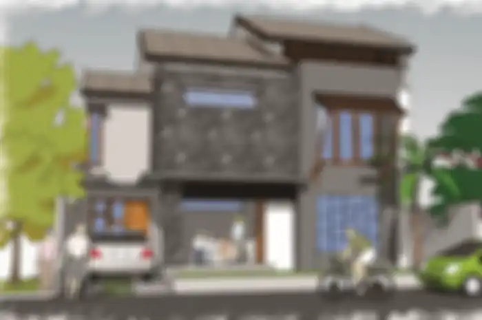 Ilustrasi rumah tingkat. 