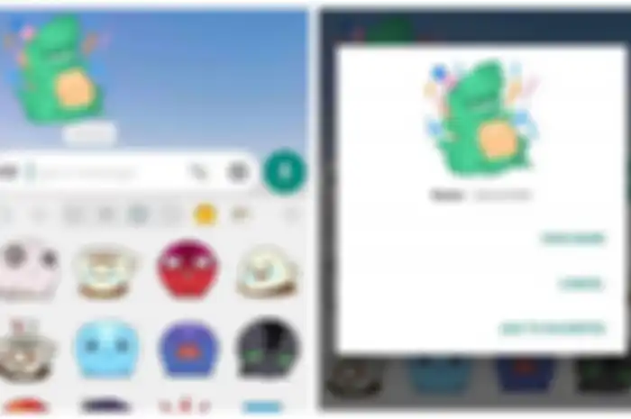 Tampilan fitur stiker di Whatsapp