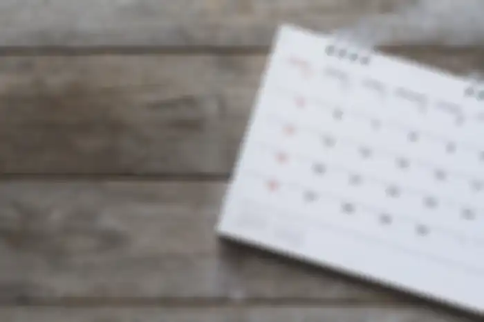 close up of calendar on the table