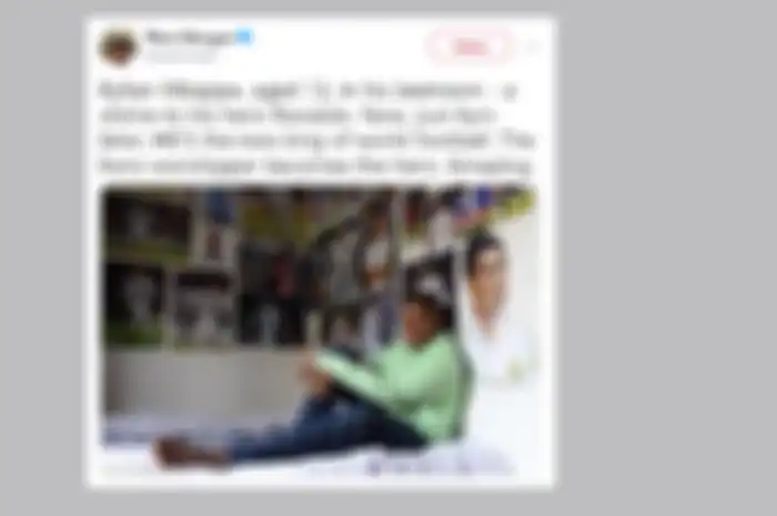 Twit foto kamar Mbappe