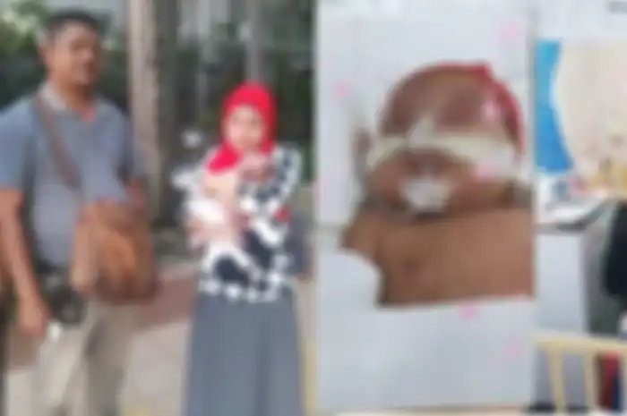 Bukhari, warga Aceh yang  menggalang dana demi mengeluarkan satu bayi kembar dari RS Ampang Malaysia, bersama Yulita dan bayinya saat keluar dari RS Ampang Malaysia, Selasa (8/1/2019).  