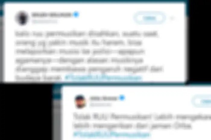 Selebritis non-musisi menolak adanya RUU Permusikan.