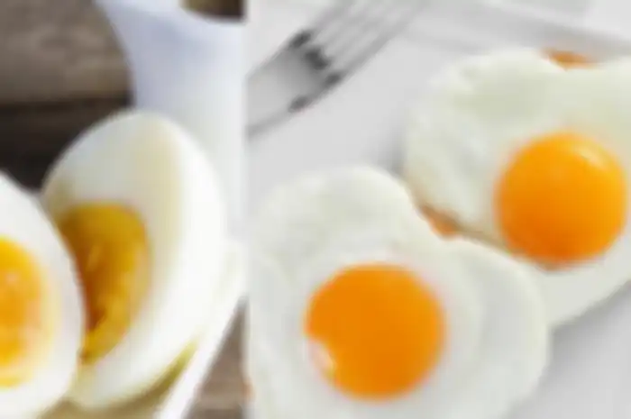 Telur rebus dan telur goreng
