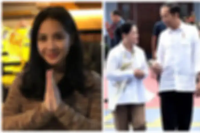Penampilan Nagita Slavina saat bertemu Iriana Jokowi