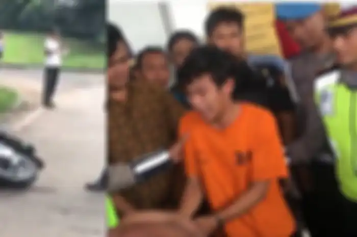 Adi saputra yang sangar merusak motor, malah menangis saat ditangkap polisi
