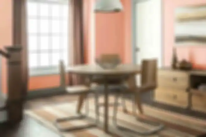 Warna peach pada desain interior