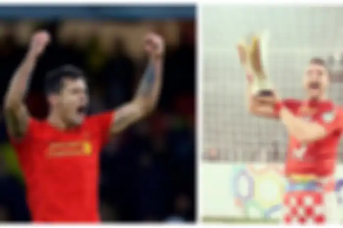 Dejan Lovren (kiri) dan Marko Simic (kanan)