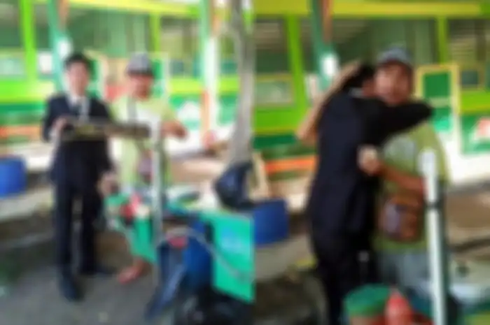 Potret haru mahasiswa memeluk ayahnya sesaat setelah lulus sarjana