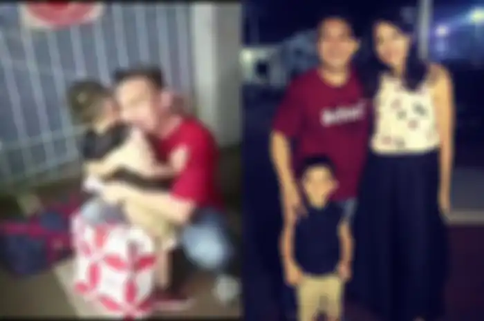 Tangis Aguie Fantinus pecah saat bertemu putranya, Enzo Alvero Wiyana, usai bebas dari penjara, Senin (11/3) malam.