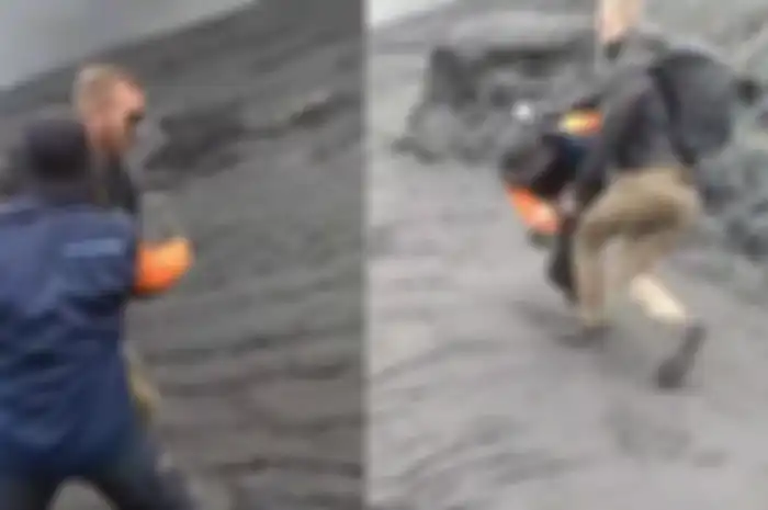 Viral video turis banting petugas Gunung Bromo.