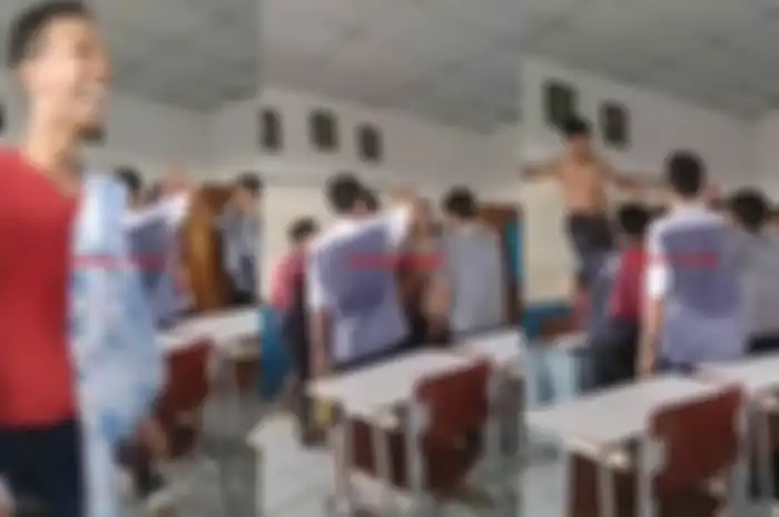 Siswa-siswa kelas XI SMP Maha Prajna berperilaku nggak sopan kepada guru mereka.