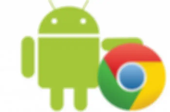 Ilustrasi logo Google Chrome dan Android