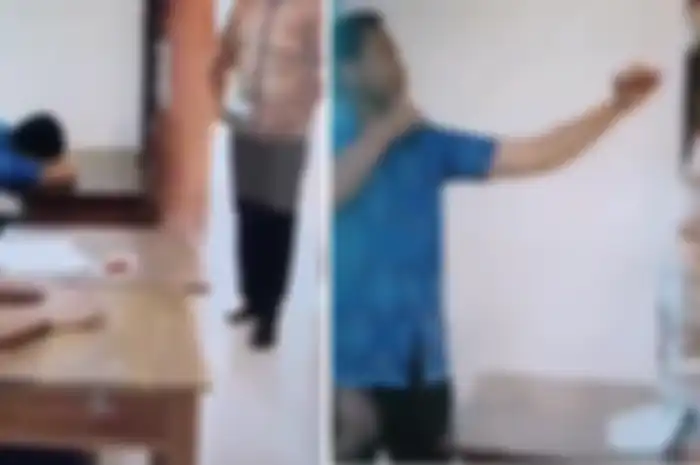 Viral video siswa hampir 'hajar' guru karena dibangunkan saat tengah tidur di dalam kelas.