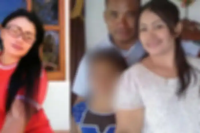 Ferolin Sister Djorebe beserta suami dan anaknya.