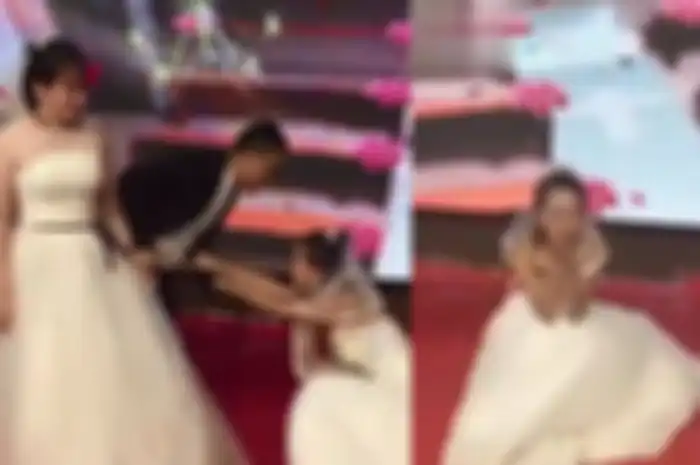 VIDEO : Pernikahan Pengantin Ini Kacau, Mantan Pacar Mempelai Pria Datang dengan Gaun Pengantin dan Memohon untuk Menikahinya