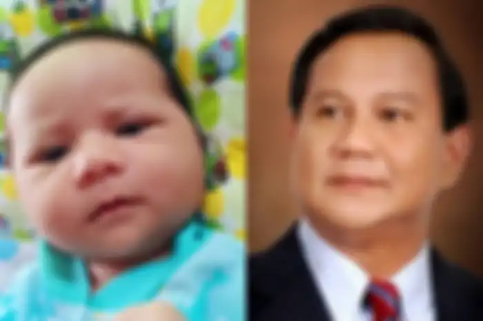 Foto seorang bayi yang mirip Prabowo Subianto.