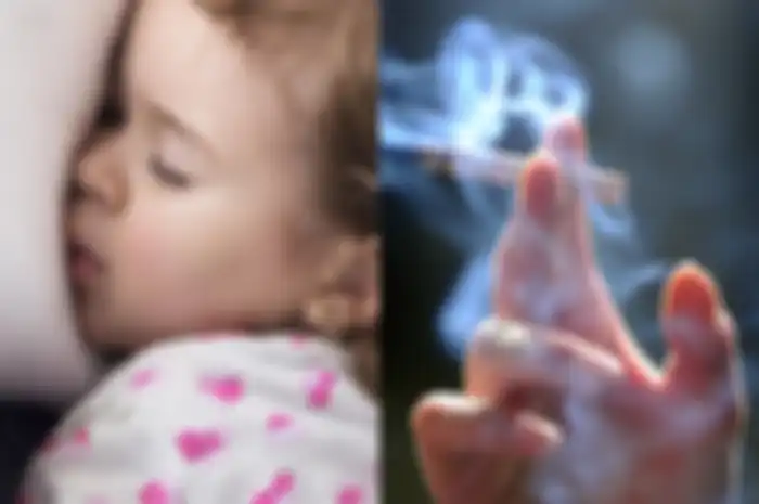 Ilustrasi anak terpapar asap rokok
