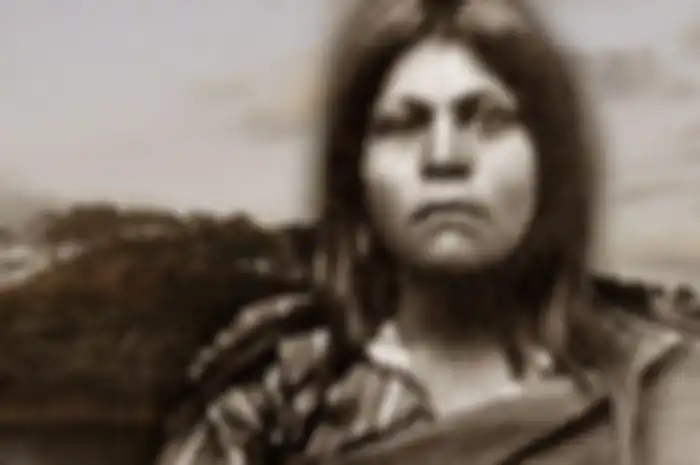 Ilustrasi-foto yang kemungkinan menggambarkan Juana Maria saat di Santa Barbara.