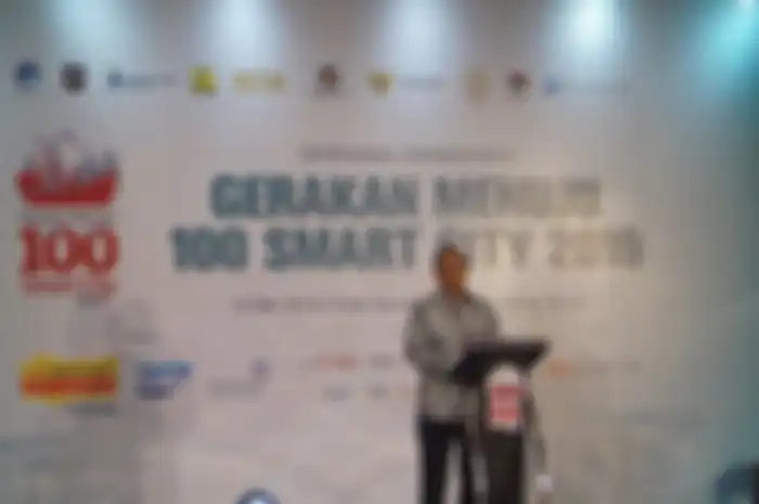 Rikard Bagun (Vice CEO KG Media) menyampaikan sambutan di ajang pembukaan Gerakan Menuju 100 Smart City Tahap 3 di Jakarta, Rabu (15/5)
