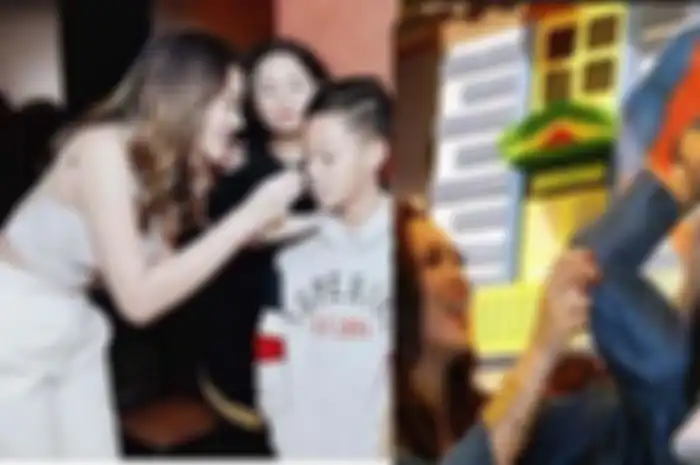 Keanu bersama Aaliyah, Angelina Sondakh dan Adjie Massaid (Kolase Instagram)