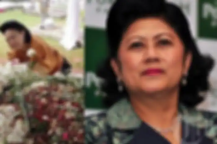 Seorang wanita misterius menangis di makam Ani Yudhoyono