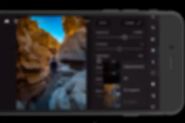 Tampilan Lightroom di ponsel