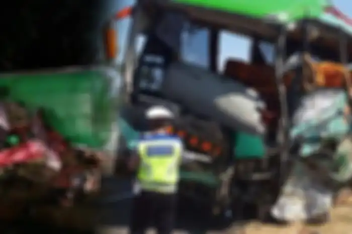 Kecelakaan di Tol Cipali melibatkan Bus Safari berpelat nomor H 1469 CB, Mitsubishi Xpander, Toyota Innova berpelat nomor B 168 DIL, dan Mitsubishi truk berpelat nomor R 1436 ZA, Senin (17/6/2019) dini hari