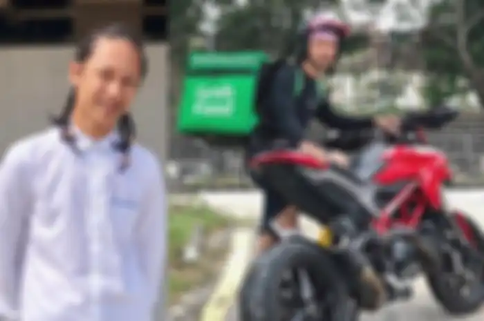 Pengemudi Grab Food tunggangi superbike Ducati Hypermotard 950 untuk antarkan makanan 