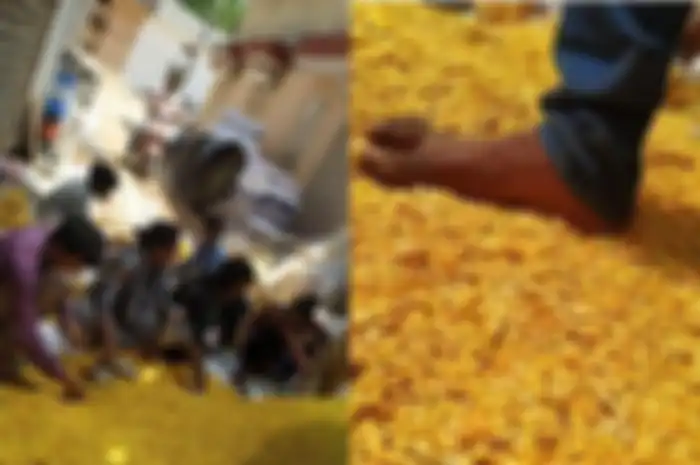 VIRAL, Pembuatan dan Pengemasan Snack Curah yang Diletakkan di Lantai dan Kena Kaki para Pekerjanya, Masih Mau Makan?