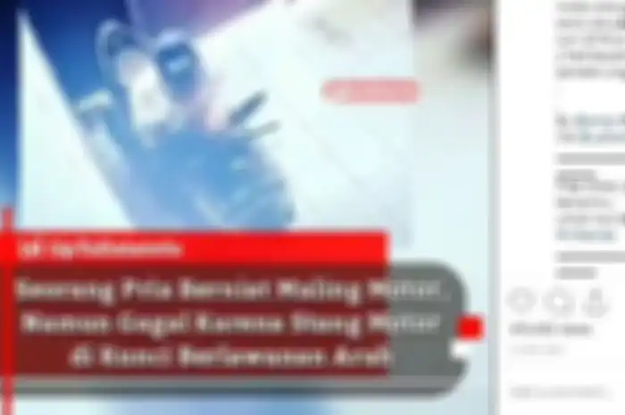 Setang motor dikunci ke kanan 
