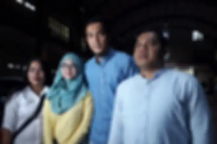 Okie Agustina dan Gunawan Dwi Cahyo dengan didampingi kuasa hukum Gus Bejo di Polres Jakarta Pusat pada Selasa (9/7/2019).