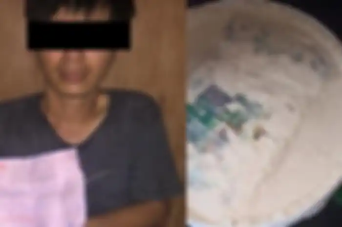 Bandar sabu internasional yang tertabrak truk (kiri), sabu yang diselundupkan dalam galon cat (kanan)