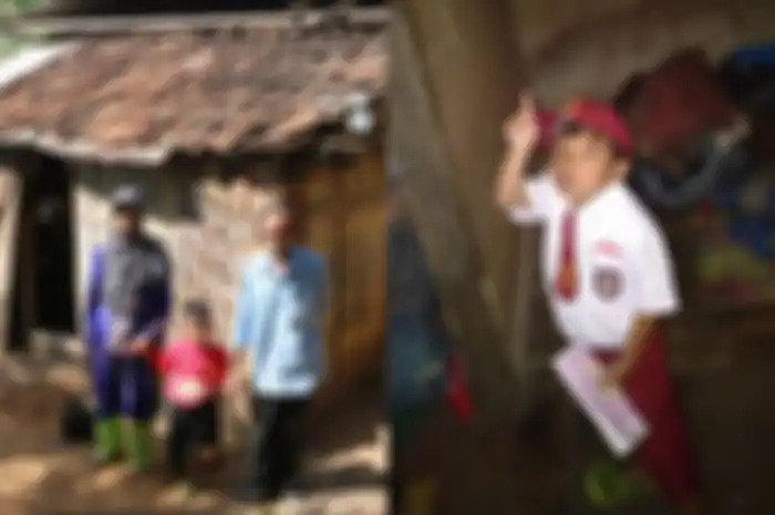 Kisah pilu  Jodi, berangkat sekolah tanpa seragam dan alas kaki.