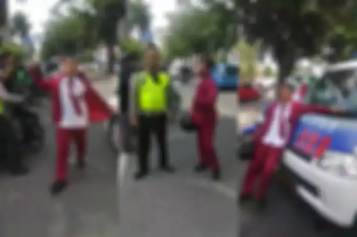 Pelajar yang tantang dan bentak polisi karena menolak ditilang.