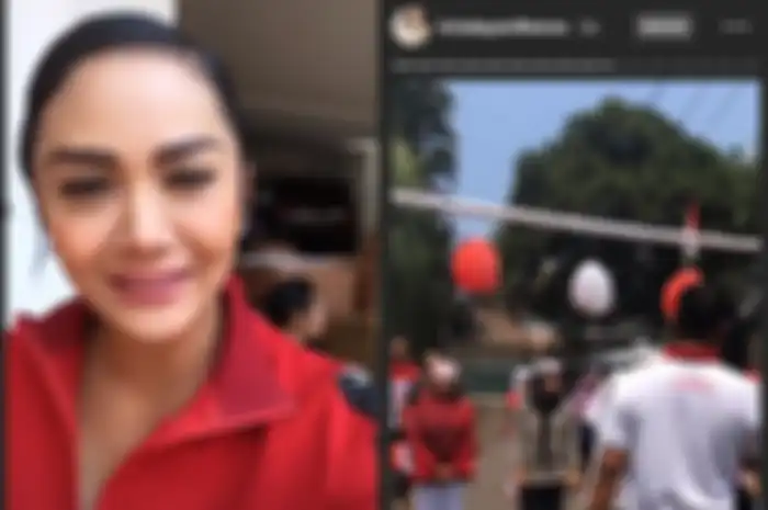 Krisdayanti ikut lomba 17-an di kompleks rumahnya