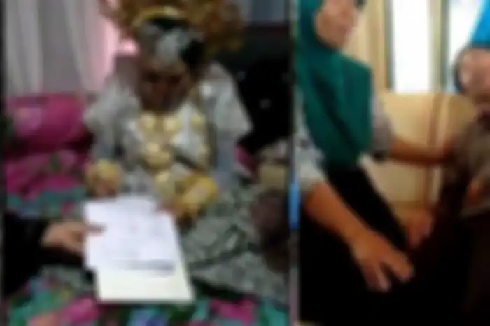 Aswar (kanan) menangis meraung-raung mengetahui sang kekasih Asni (kiri) menikah dengan pria lain. Pemuda Ini Nekat Terobos Kamar Rias Pengantin Perempuan: Menangis Meraung-raung Tak Rela Pacar Nikah. 