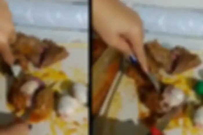 Viral video narkoba yang diduga disisipkan dalam daging rendang.