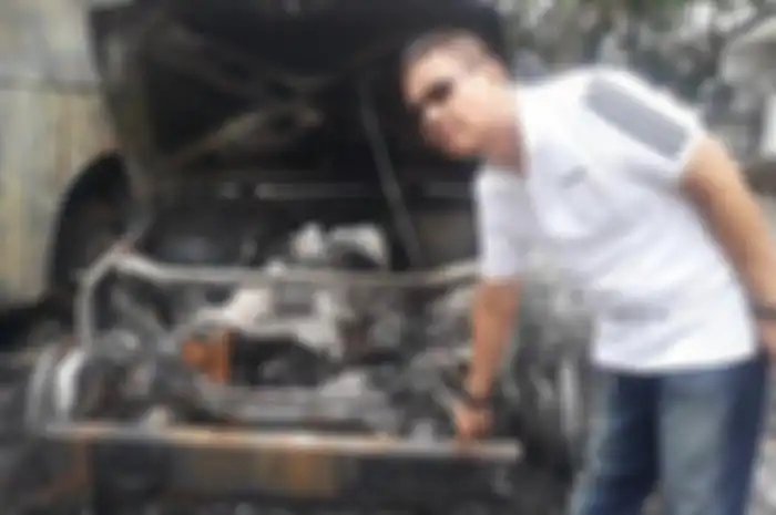 Wakil Ketua Umum Komite Olahraga Nasional Indonesia (KONI) DKI Didi O Affandy, pemilik mobil Rubicon yang terbakar di Lapangan Tembak Senayan, Rabu (25/9/2019).
