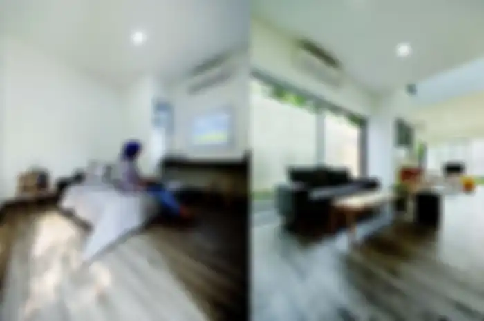 Konsep open layout mengakomodasi kesukaan pemilik rumah berkumpul dengan kerabat.