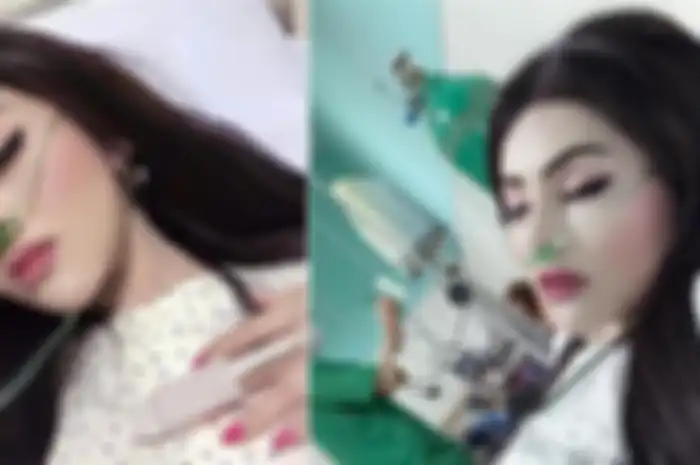 Wanita berdandan cantik meski terbaring sakit.