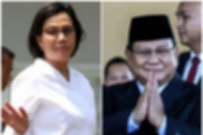 Menteri Keuangan Sri Mulyani (kiri) dan Menteri Pertahanan Prabowo Subianto