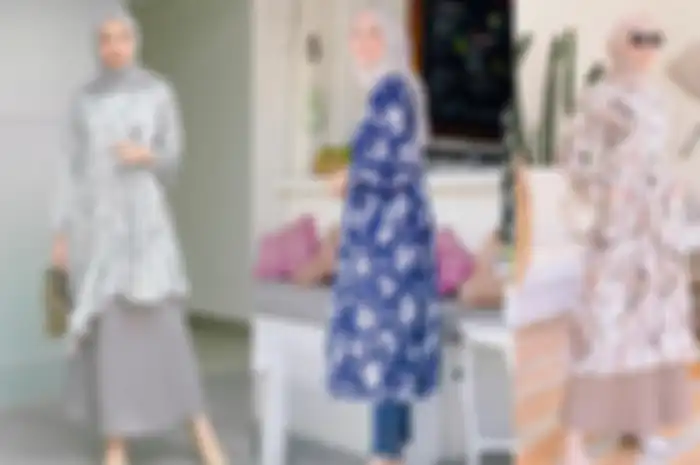 Tunik motif buat gaya hijabers modis